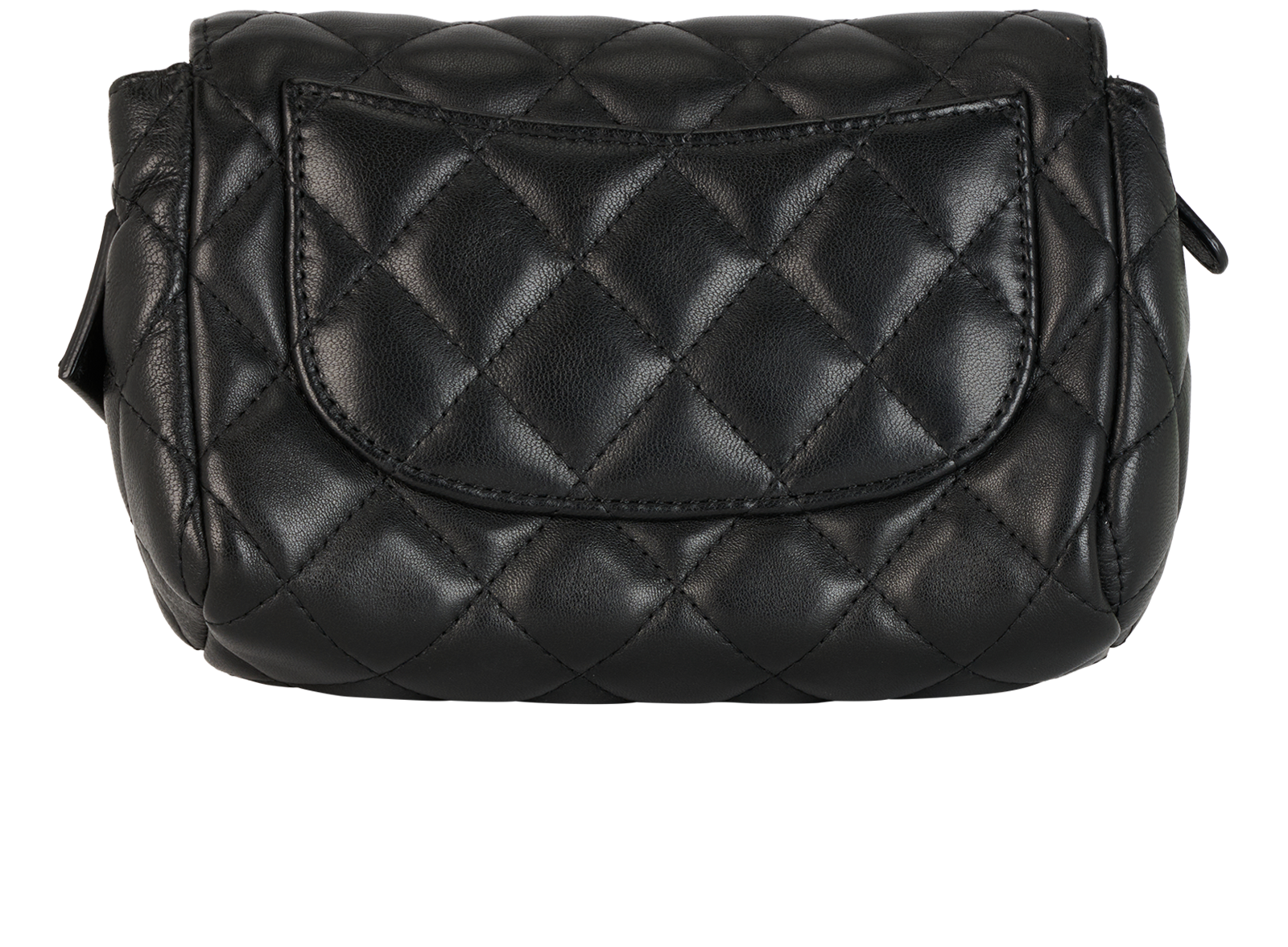 Chanel Quilted Cosmetic Pouch, &pound;495, Accessories, Black, Lambskin Leather, Back view